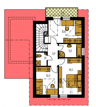 Image miroir | Plan de sol du premier étage - PREMIER 161